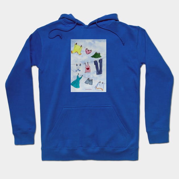 Clothing Line Hoodie by Truly Artsy Judy